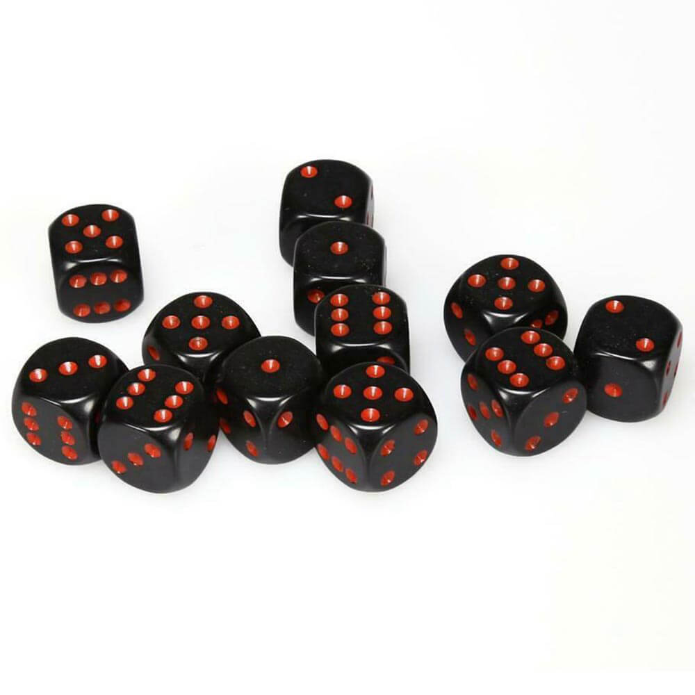 D6 dados opacos 16 mm (12 dados)