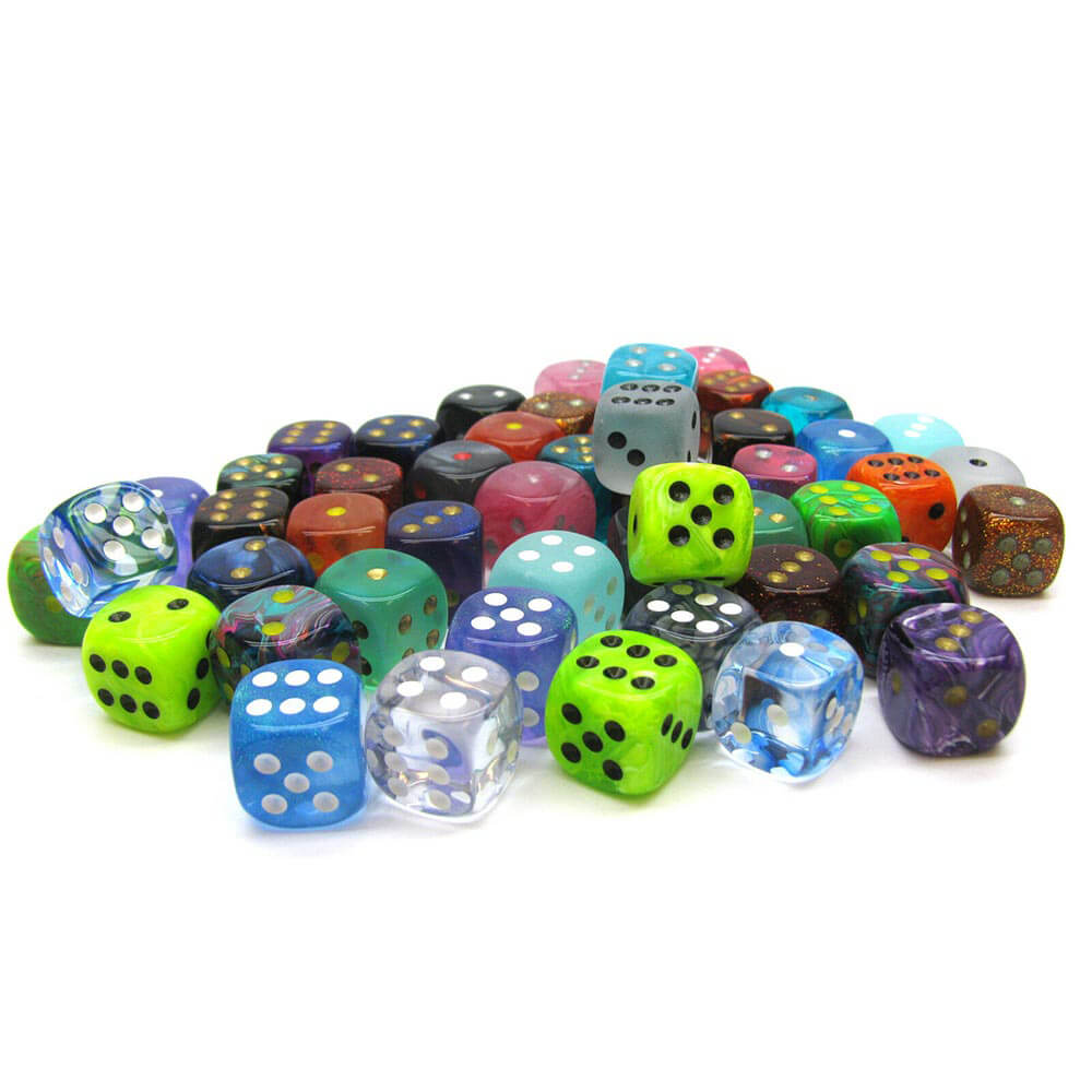 D6 dados variados de 12 mm (50 dados)