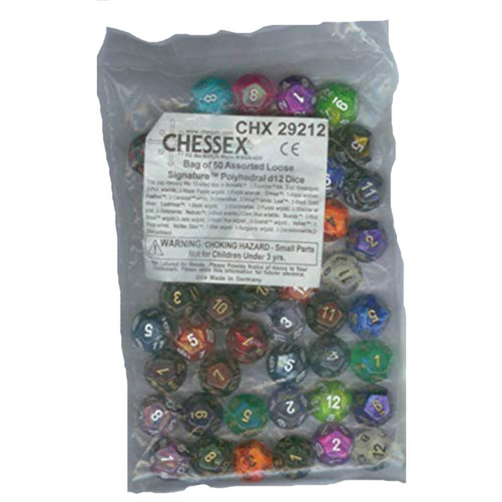 D12 Dice assorti polyédrique lâche (50 dés)