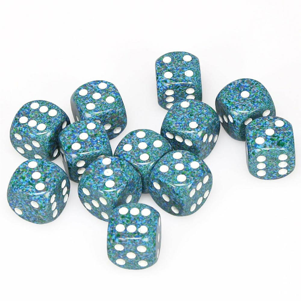 D6 Dice moucheté 16 mm (12 dés)