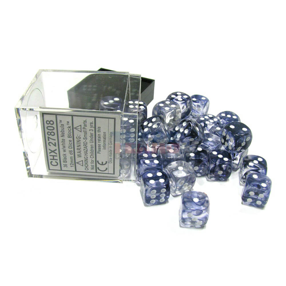 D6 dés nébuleuse 12 mm (36 dés)