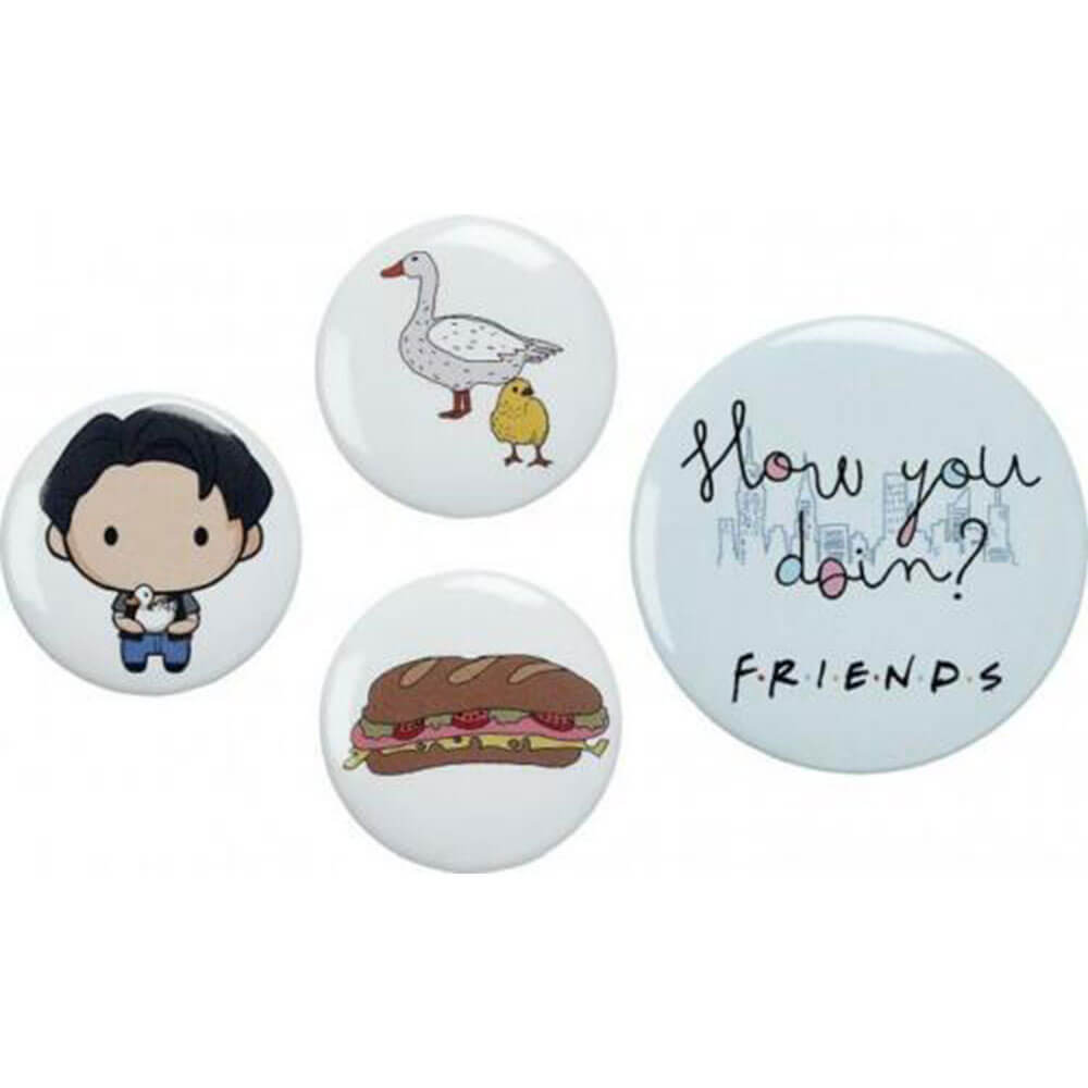 Friends Button Badge (sett med 4)