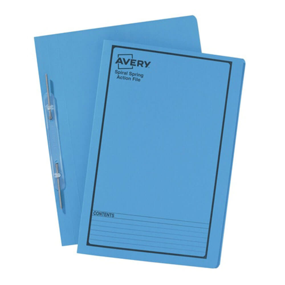 Avery Black imprimé Spring Spiral Foolscap (bleu)