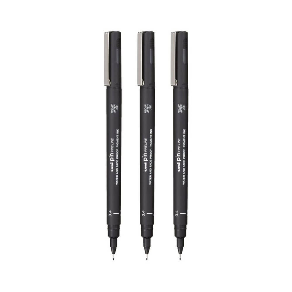 PIN Uni-Ball Fineliner Pen Black (portfel 3)