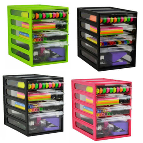 Italplast 4 Drawer Office Organiser