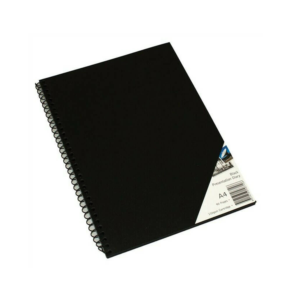 Quill Spiral Visual Art Diary Black Paper (45 blader)