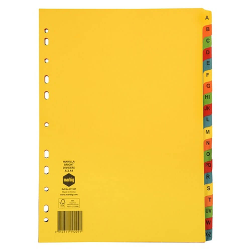 Marbig Manilla Bright Dividers (A4)