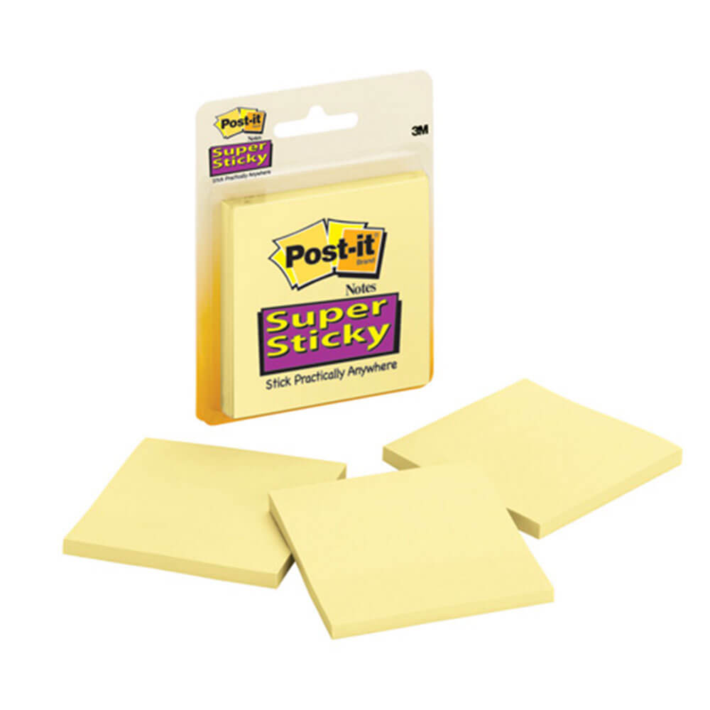 Post-it Super Sticky Notes 76x76mm (3 almofadas)