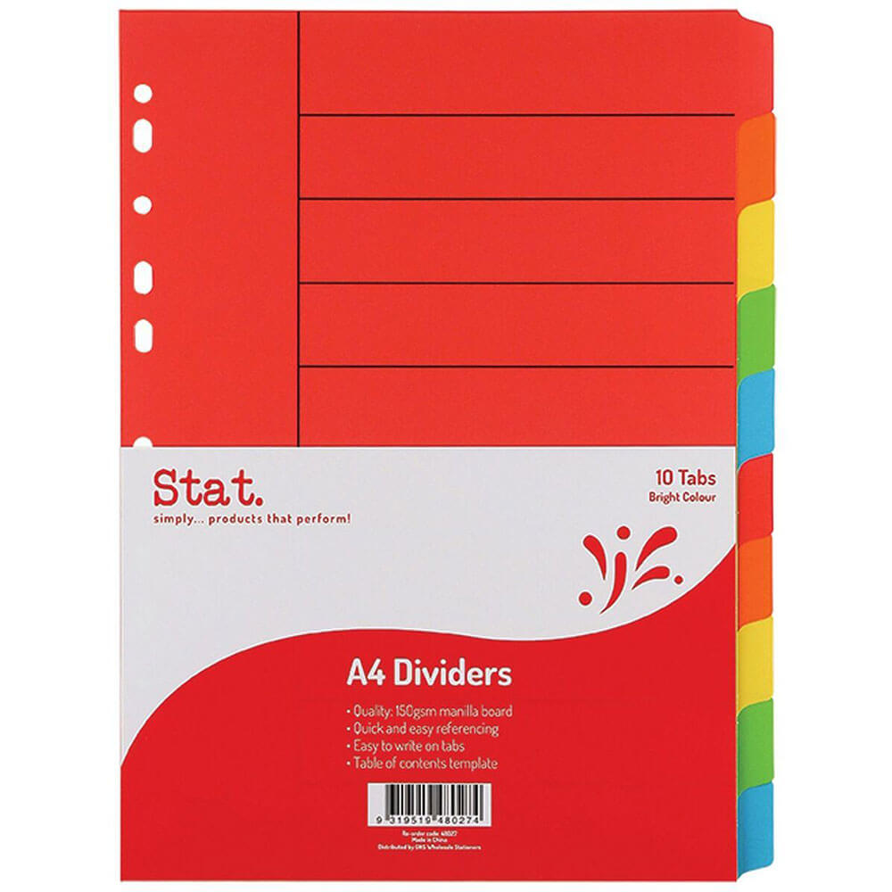 Stat Manilla Dividers A4 (lyse farger)