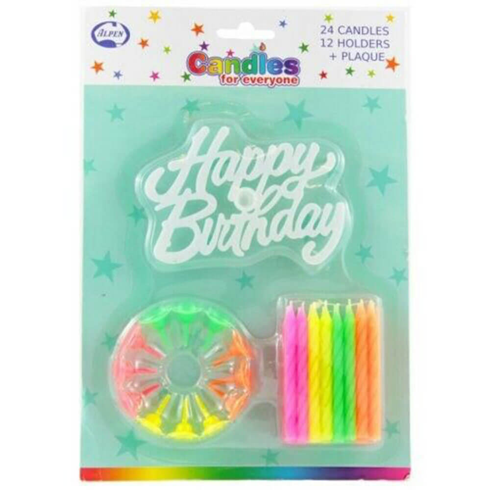 Velas de aniversário de Alpen com titulares (24pk)