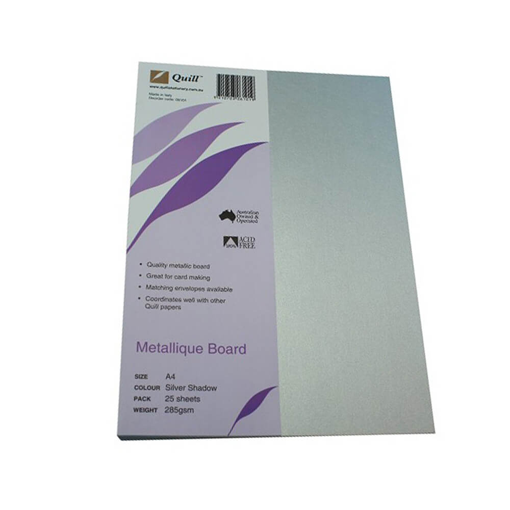 Quill A4 Metallique Board 285GSM (paczka 25)