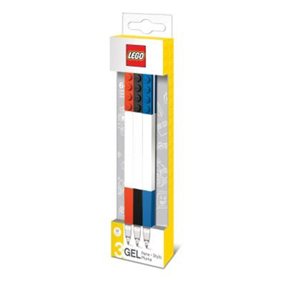 Stylo gel lego avec briques à constructeur (blanc)