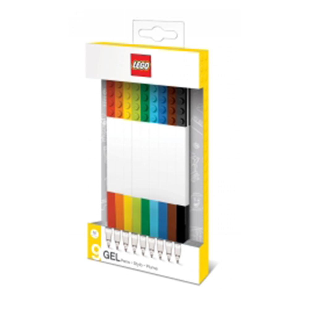 Stylo gel lego avec briques à constructeur (blanc)