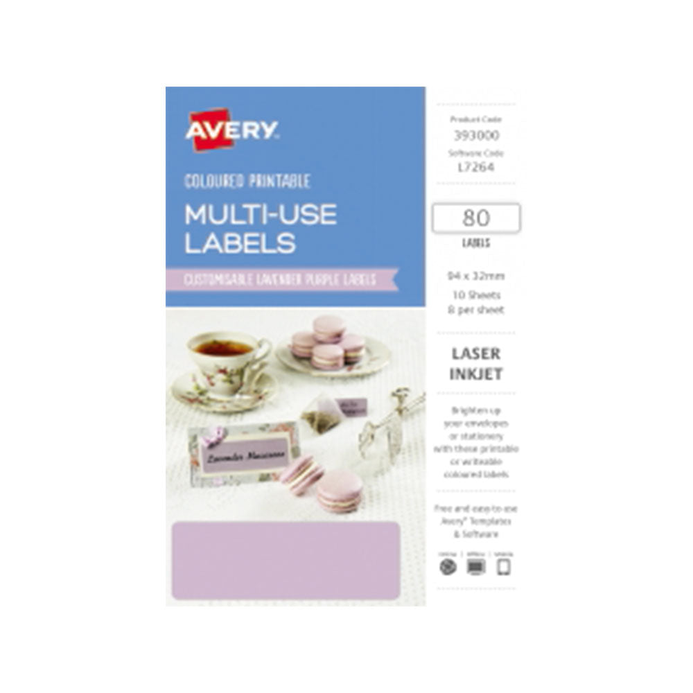 Avery rektangulær lasermærke 80stk (94x32mm)