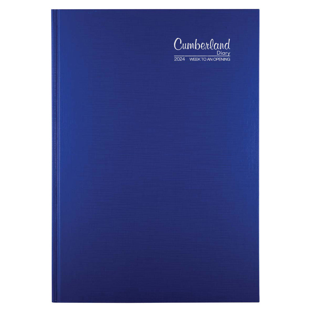 Cumberland Premium Casebound A4 2024 Diary (blå)