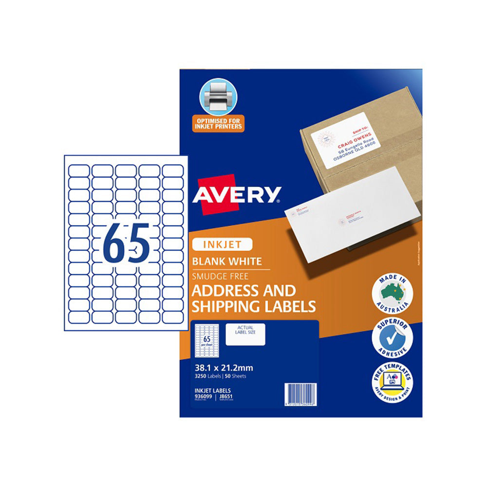 Avery Etiqueta para la impresora de inyección de tinta 50pcs