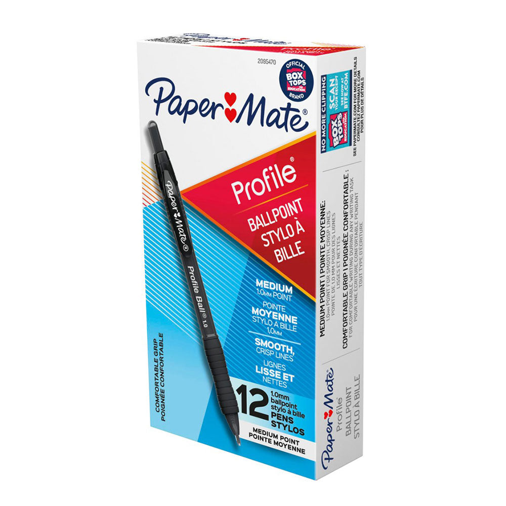 PAPERMATE -profil infällbar penna 1.0mm 12 st