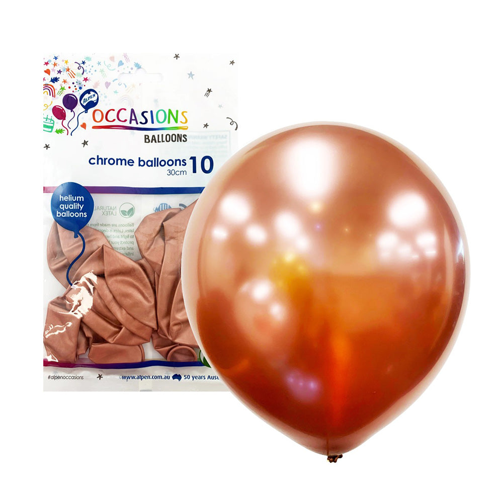 Alpen Chrome Balloons 30 cm (pakke med 10)