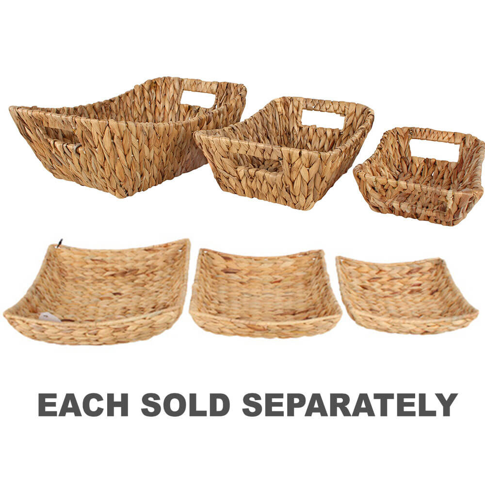 Hyace Set of 3 Rectangle Hyacinth & Wire Basket