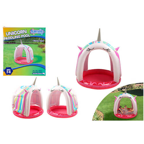 Unicorn Paddling Pool with Canopy (110x100x100cm)