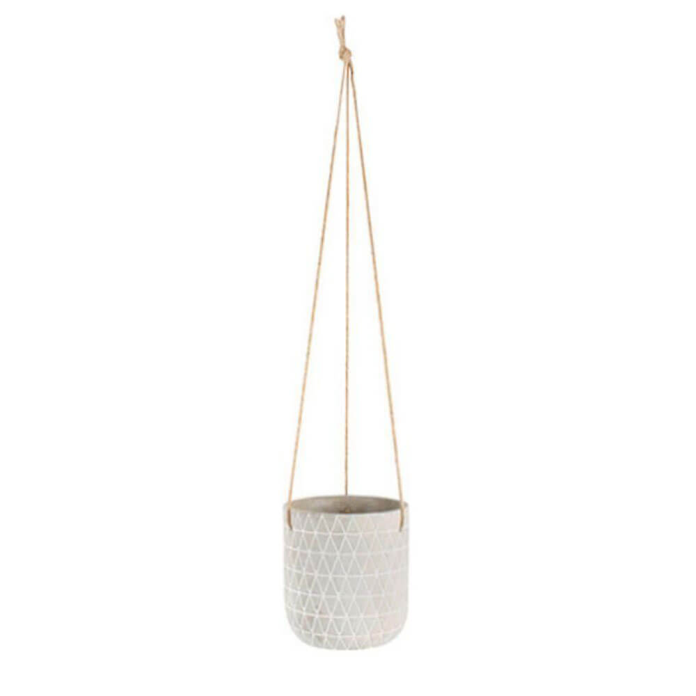 Destiny Hanging Concrete Pot Planter (hvit)