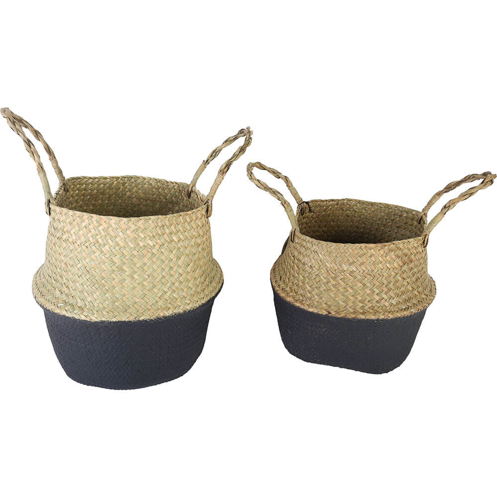 Byron 2pcs cestas de vientre de hierba marina plegable 30x27cm