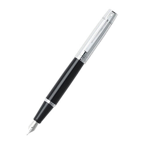 300 Glossy Black/Chrome Cap/Chrome Plated Pen