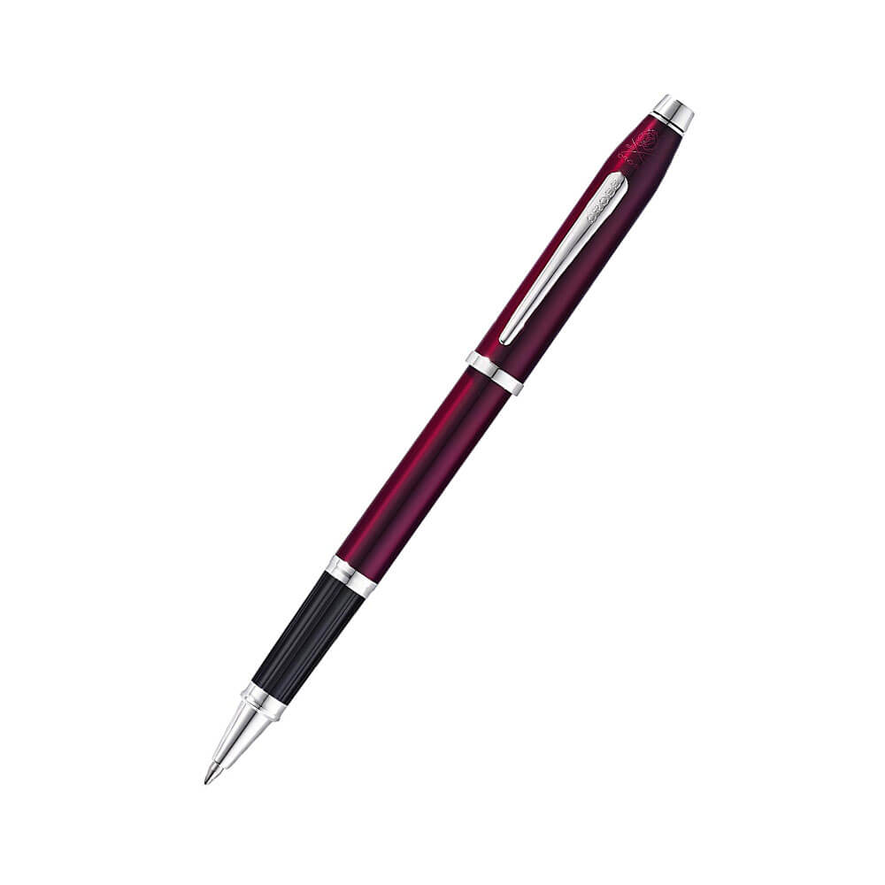 Plum translucide du siècle II avec stylo rhodium