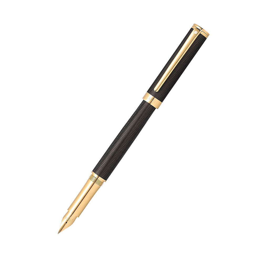 Intensity-Stift mit mattschwarzem/goldenem Rand und Gravur