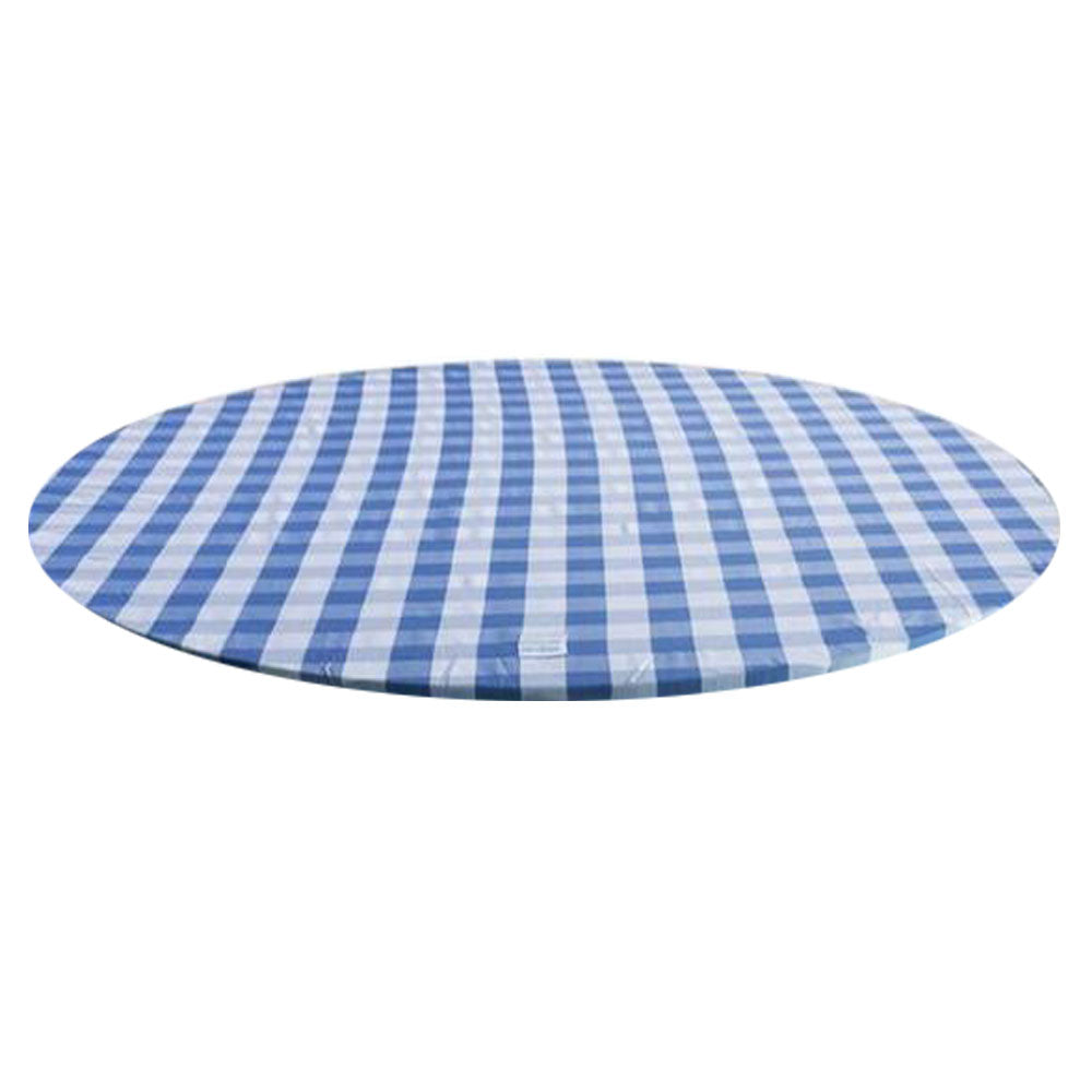 Tocada de mesa de gingham em redonda