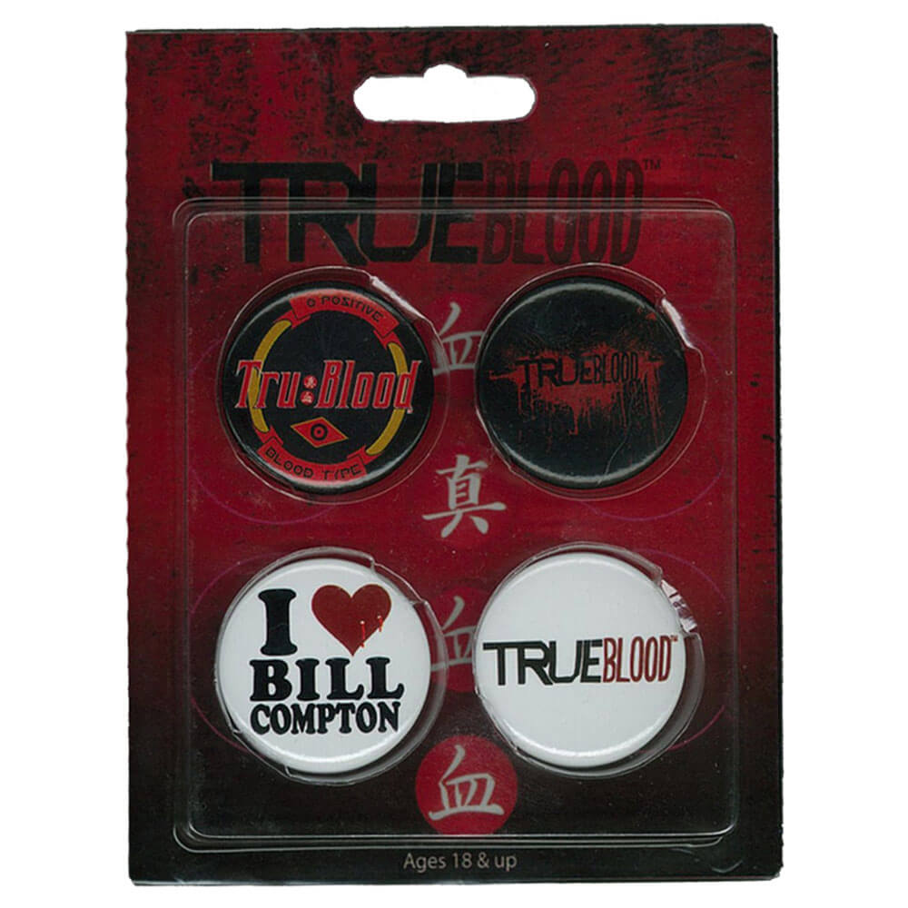 True Blood Pin set di 4