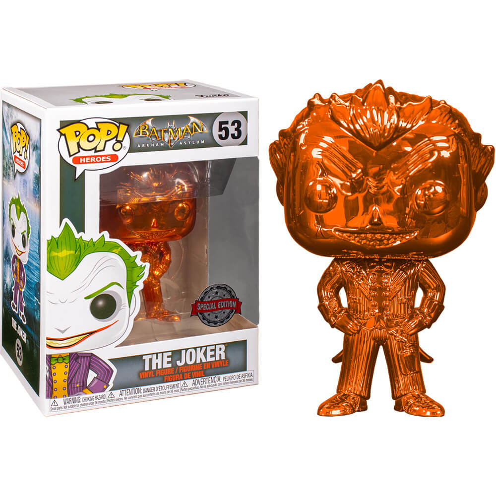 Batman Arkham Asylum The Joker Chrome US Excc Pop!