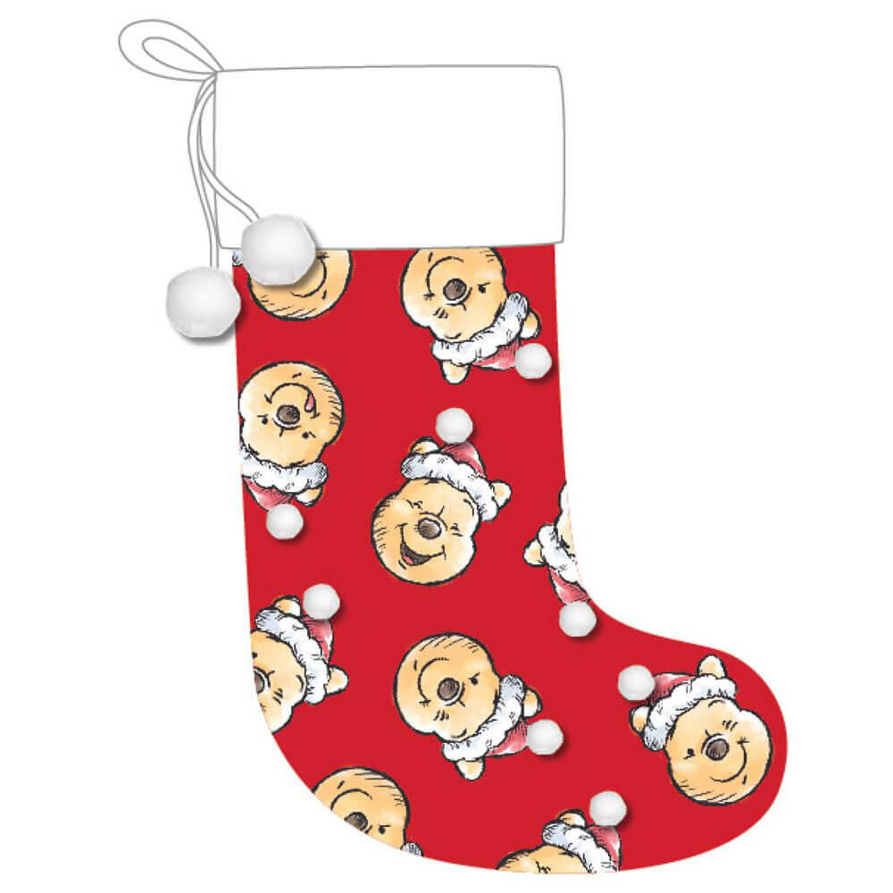 Disney WTP Christmas Pooh Pattern Stocking