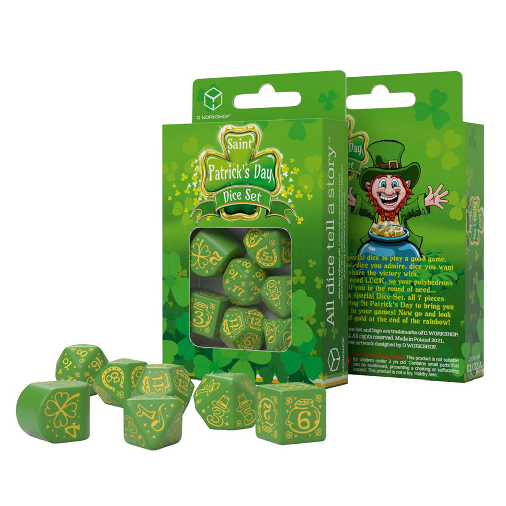 Q Workshop St. Patrick Day Lucky Charm Dice Set 7pcs