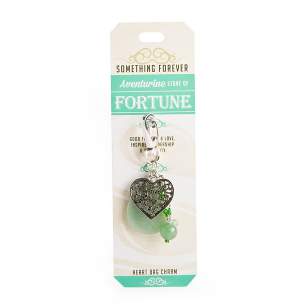 Wishstone Collection Aventurine Heart Bag Charm