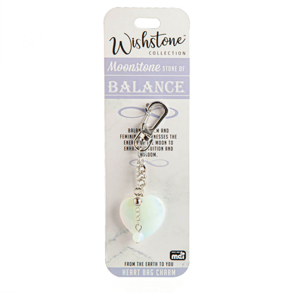 Wishstone Collection Moonstone Heart Bag Charm