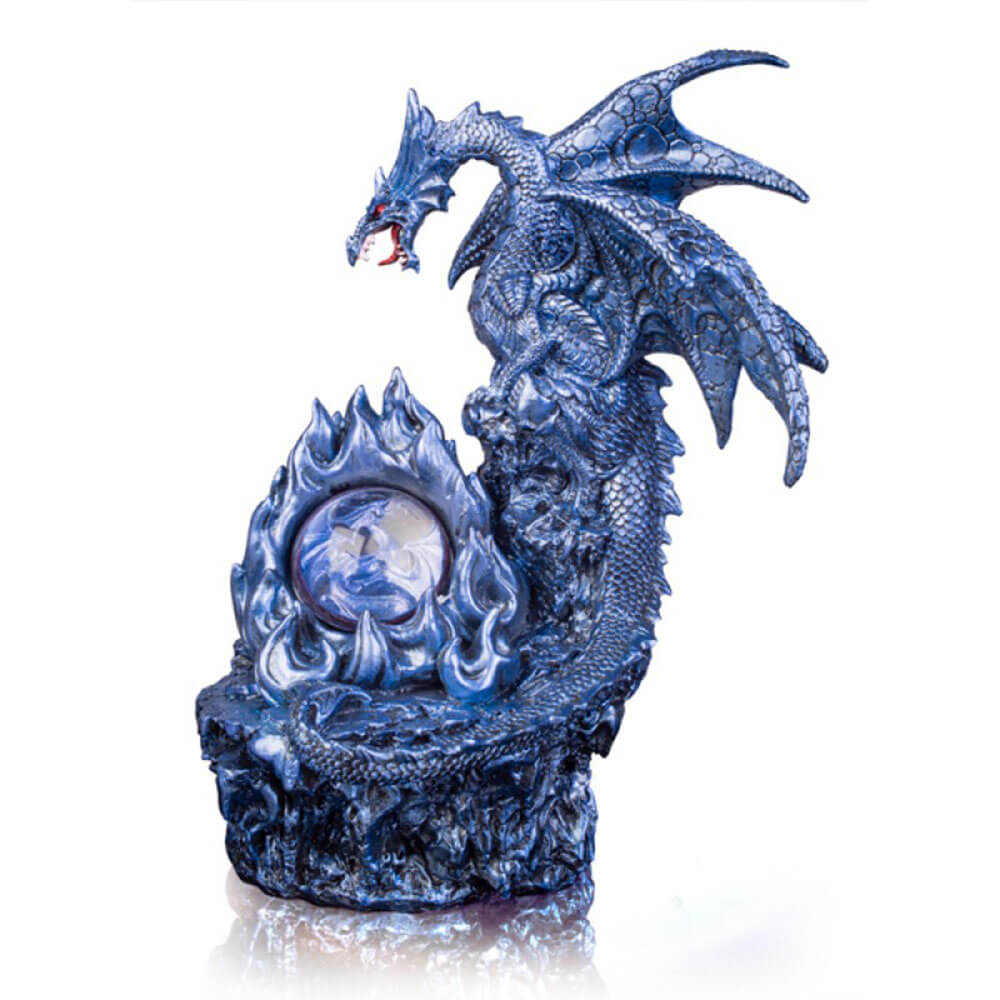 Ice Dragon with Fiery LED Crystal Ball