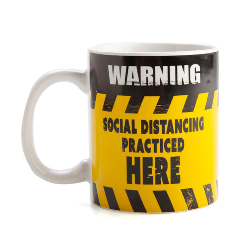 Social Distancing Warning Sign Coffee Mug