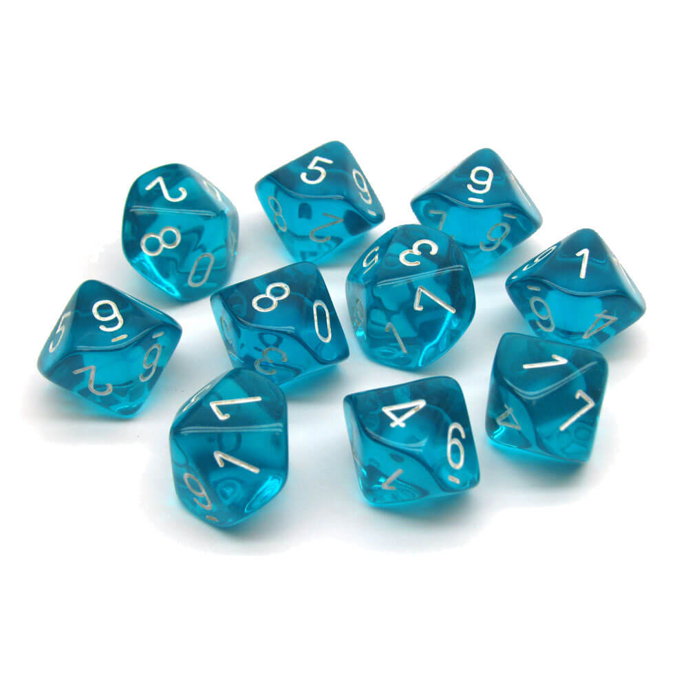 Set translucide Chessex D10 Polyédrique à 10 die