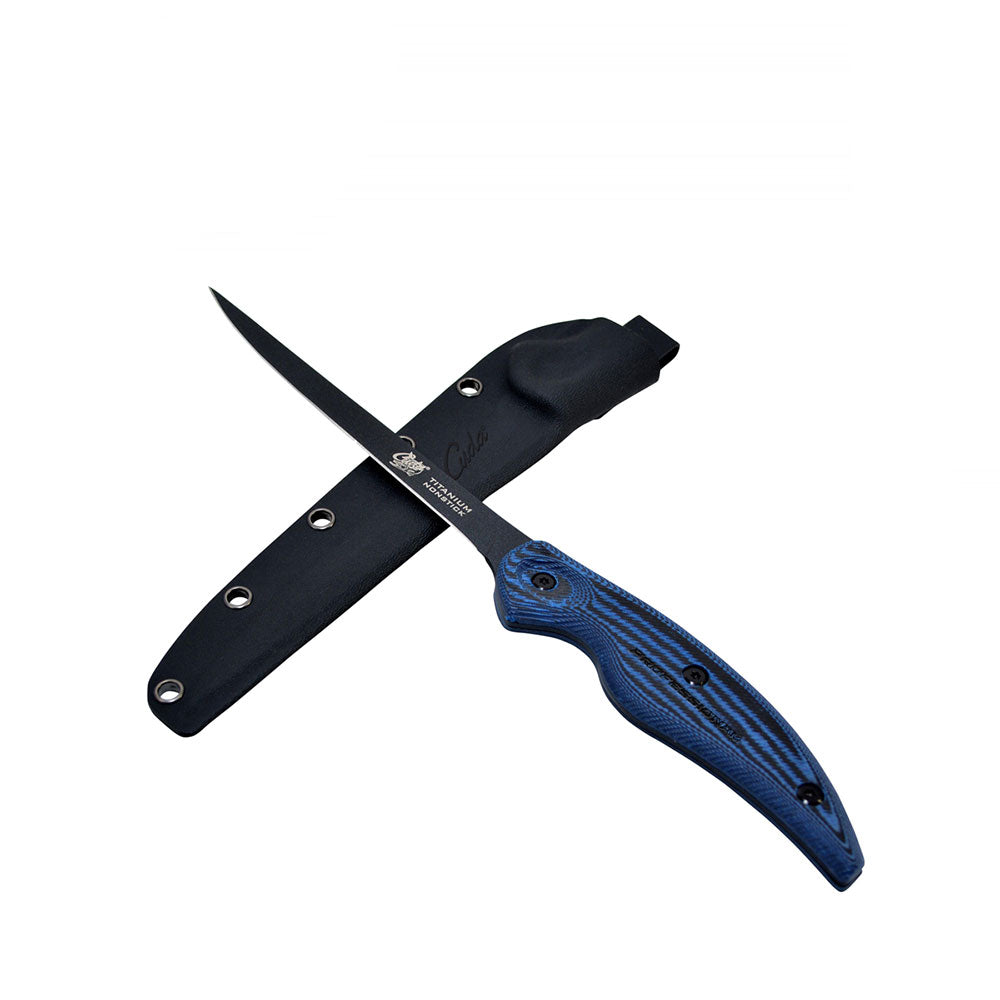 Cuda Professional Micarta Hand Handlet Knife con guaina