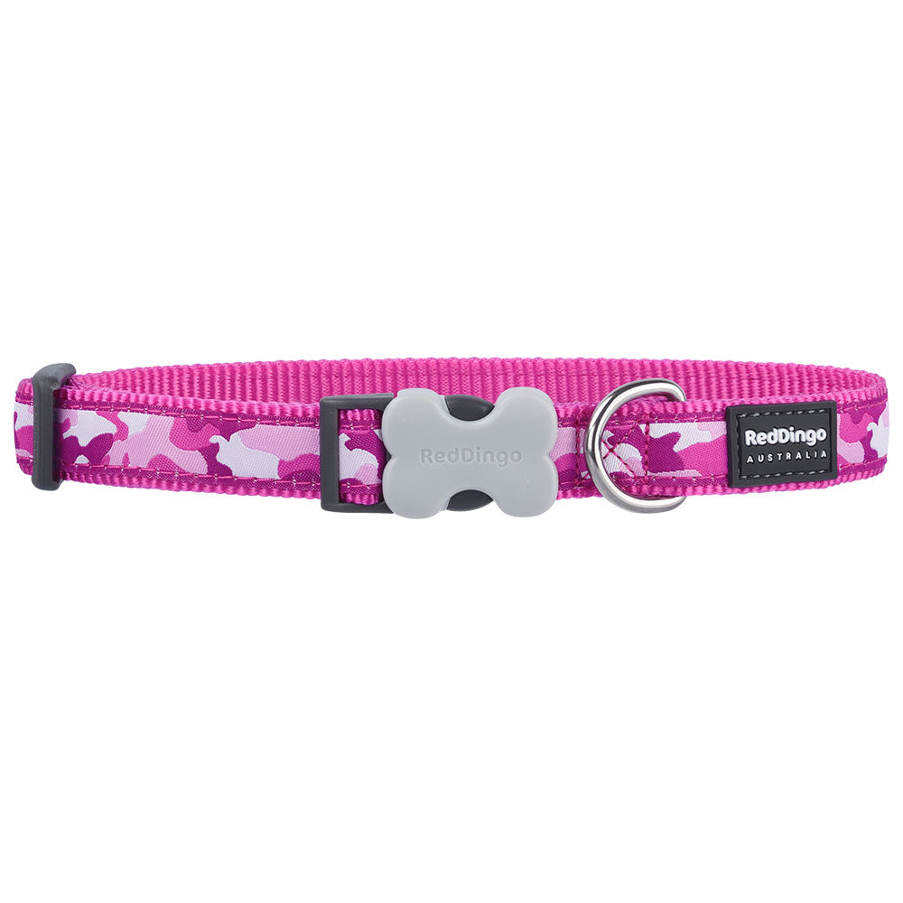 Collar de camuflaje para perros (rosa fuerte)