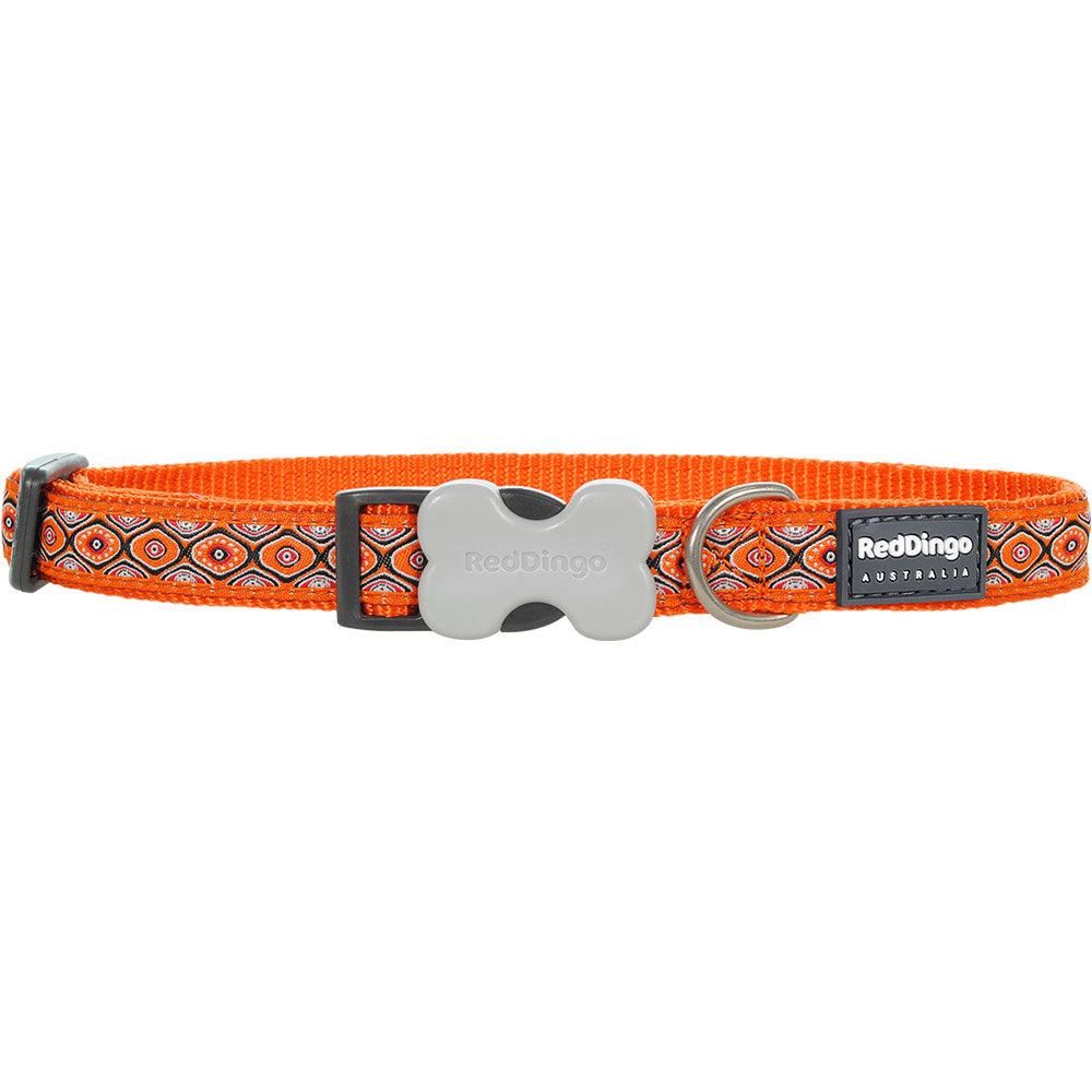 Collier de chien avec conception des yeux de serpent (orange)