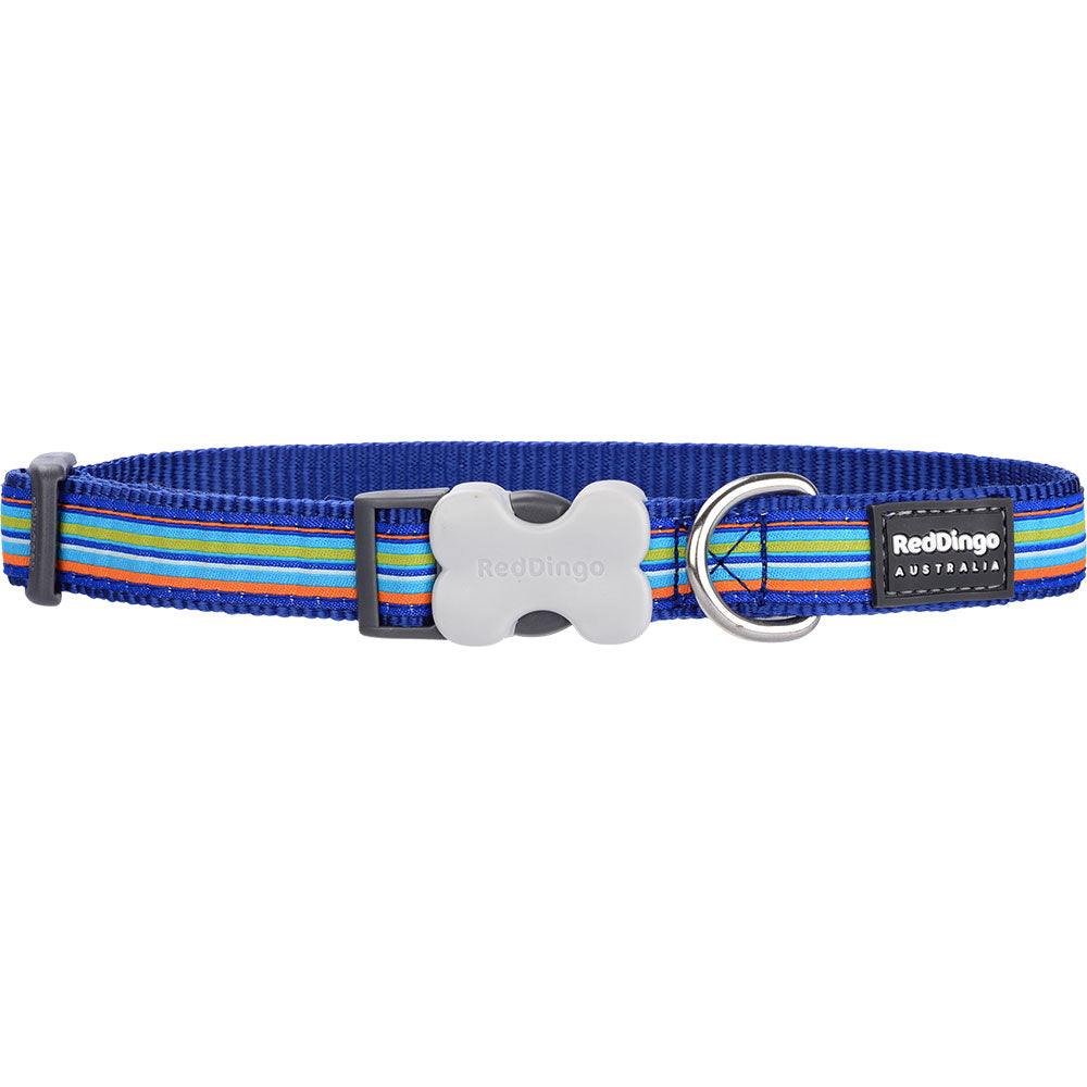 Collier de chien avec rayures horizontales (marine)