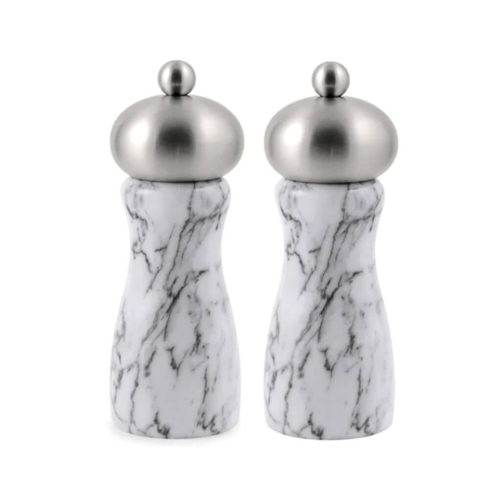 Swissmar Arctic White Marble Salt and Pepper Mill Set 15cm