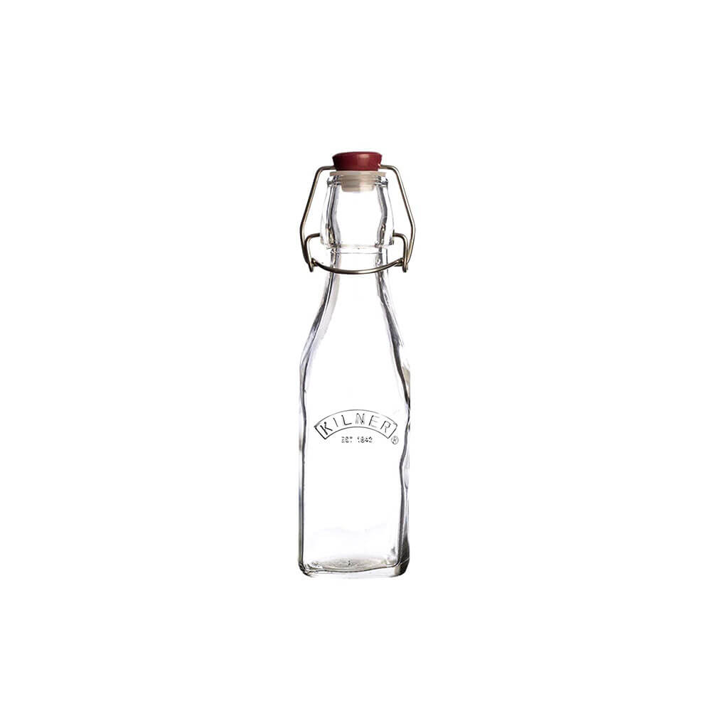 Bouteille de verre carré de Kilner Clip