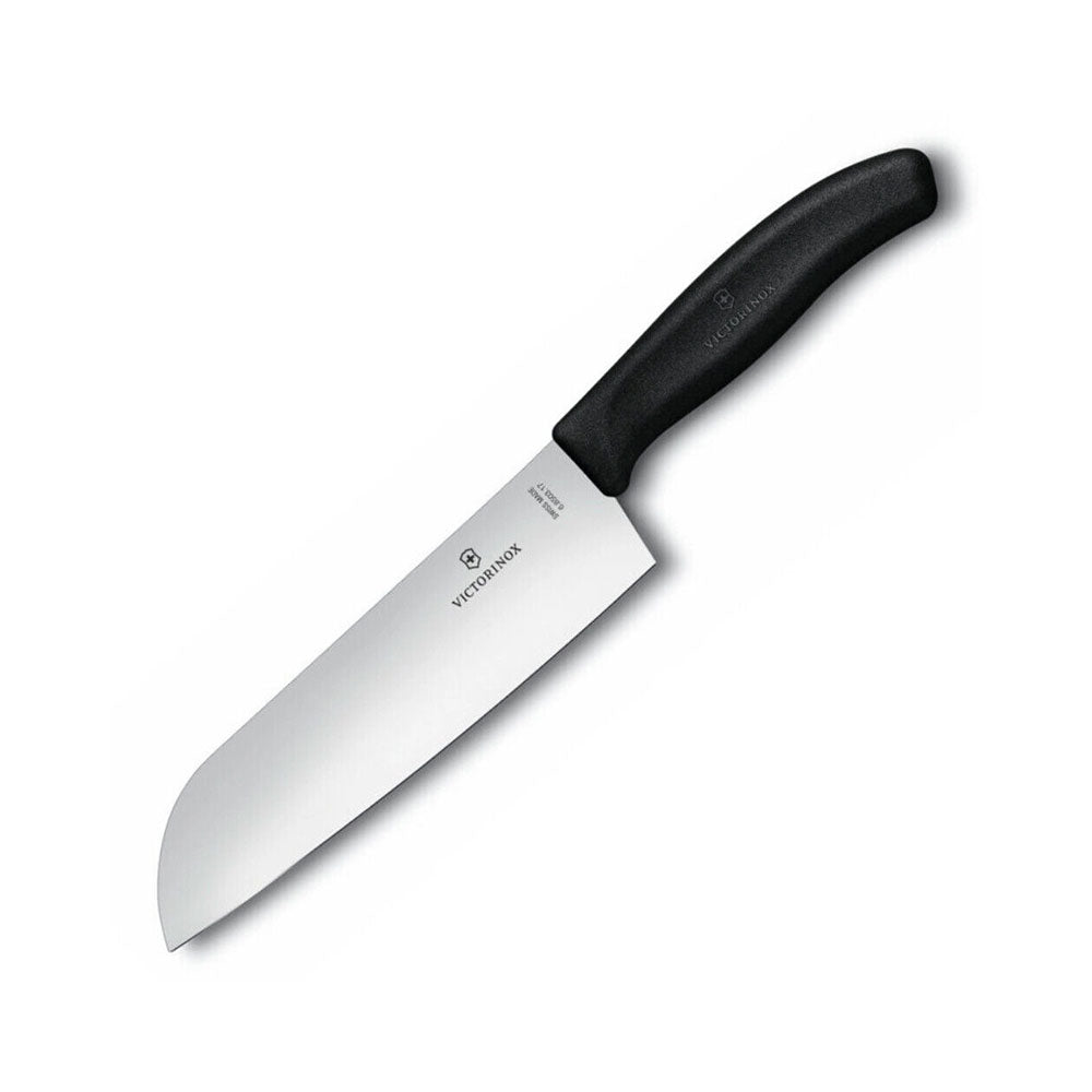 Klasyczny szeroki nóż Santoku Santoku 17 cm (czarny)