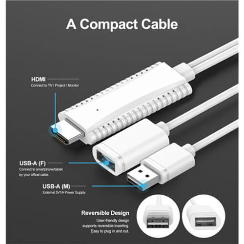 HDMI V2.0 to USB A Socket Smartphone Lead