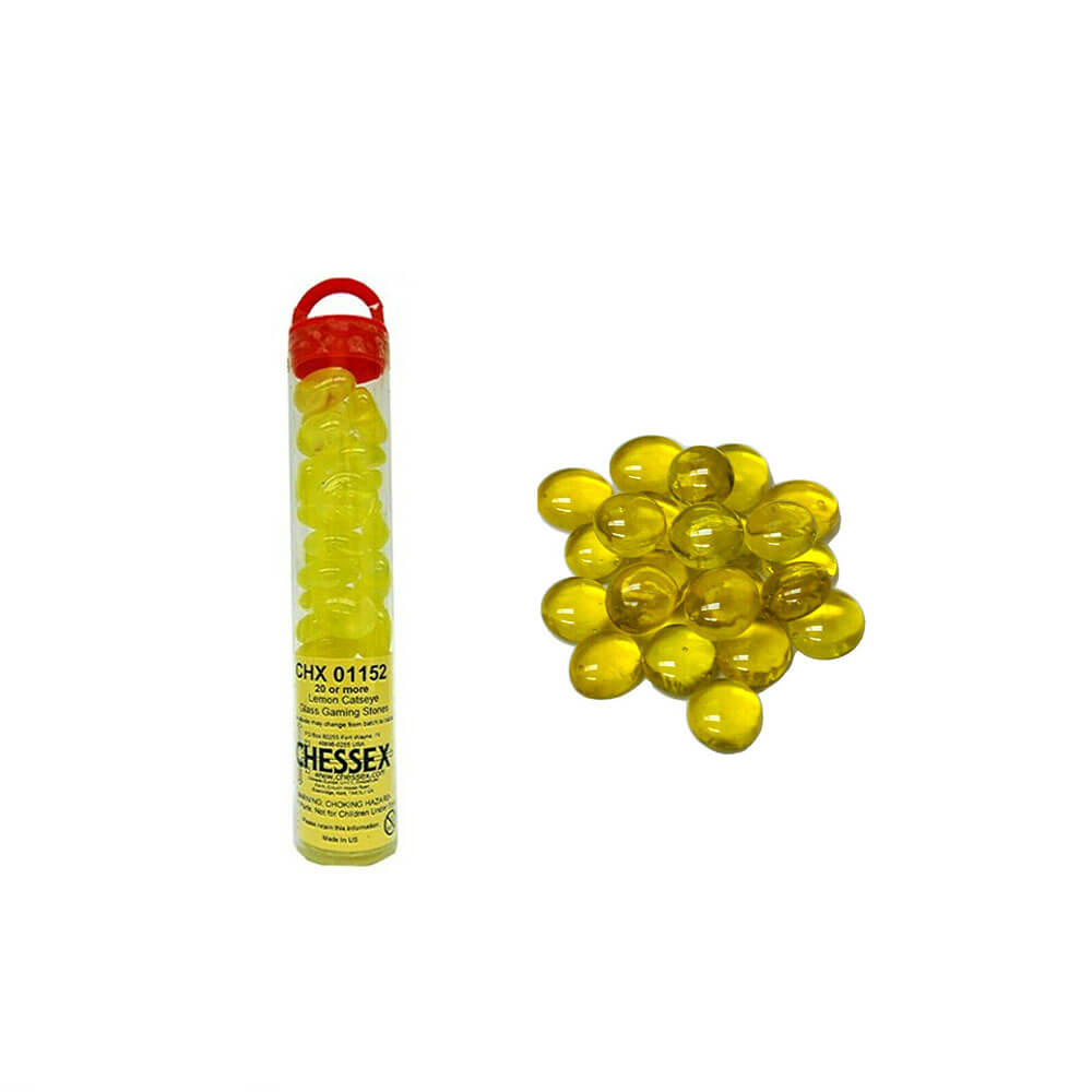 Gaming Stones Yellow Catseye Glass Stones 5 1/2" Tube