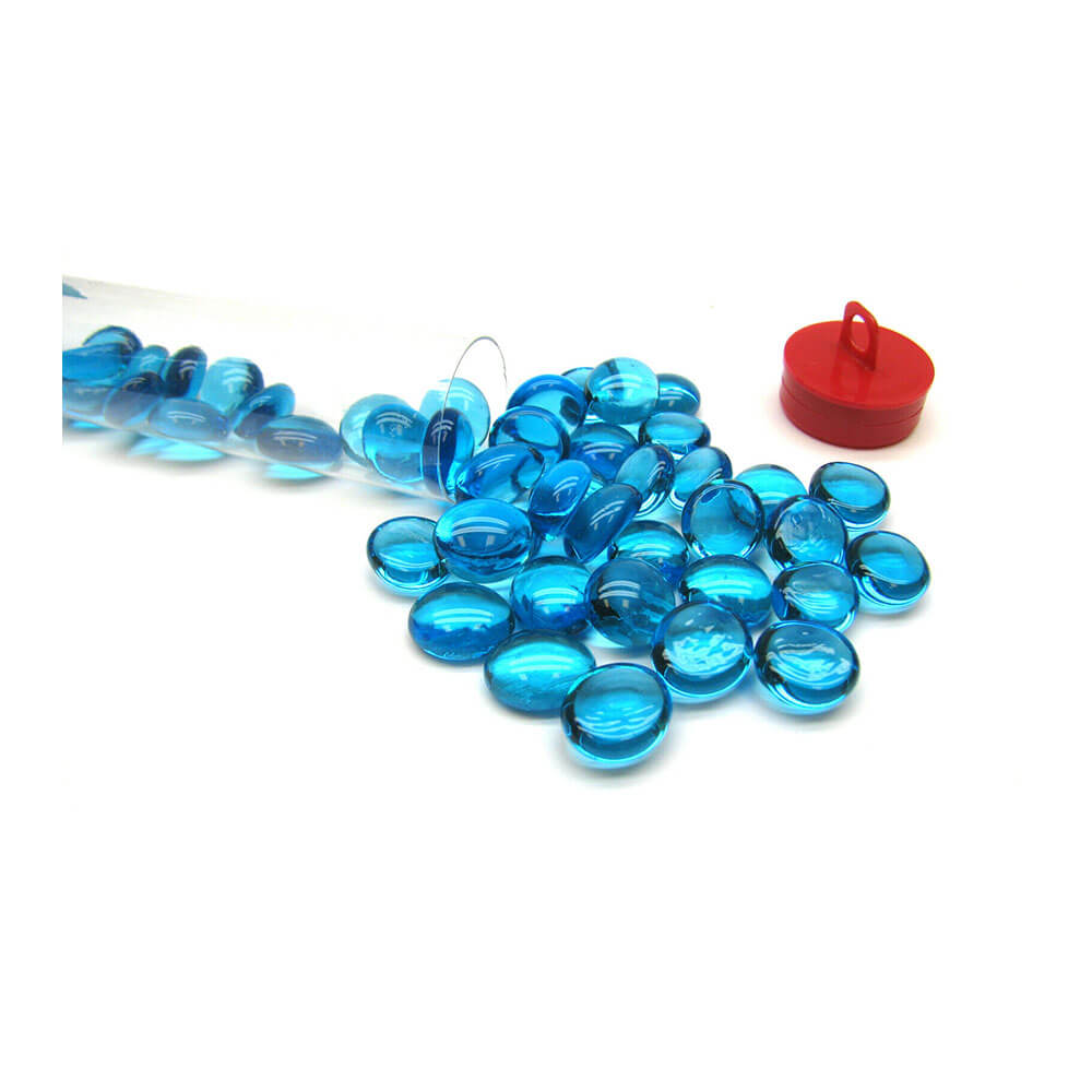 Gaming Stones Crystal Light Blue Glass Stones 4" Tube