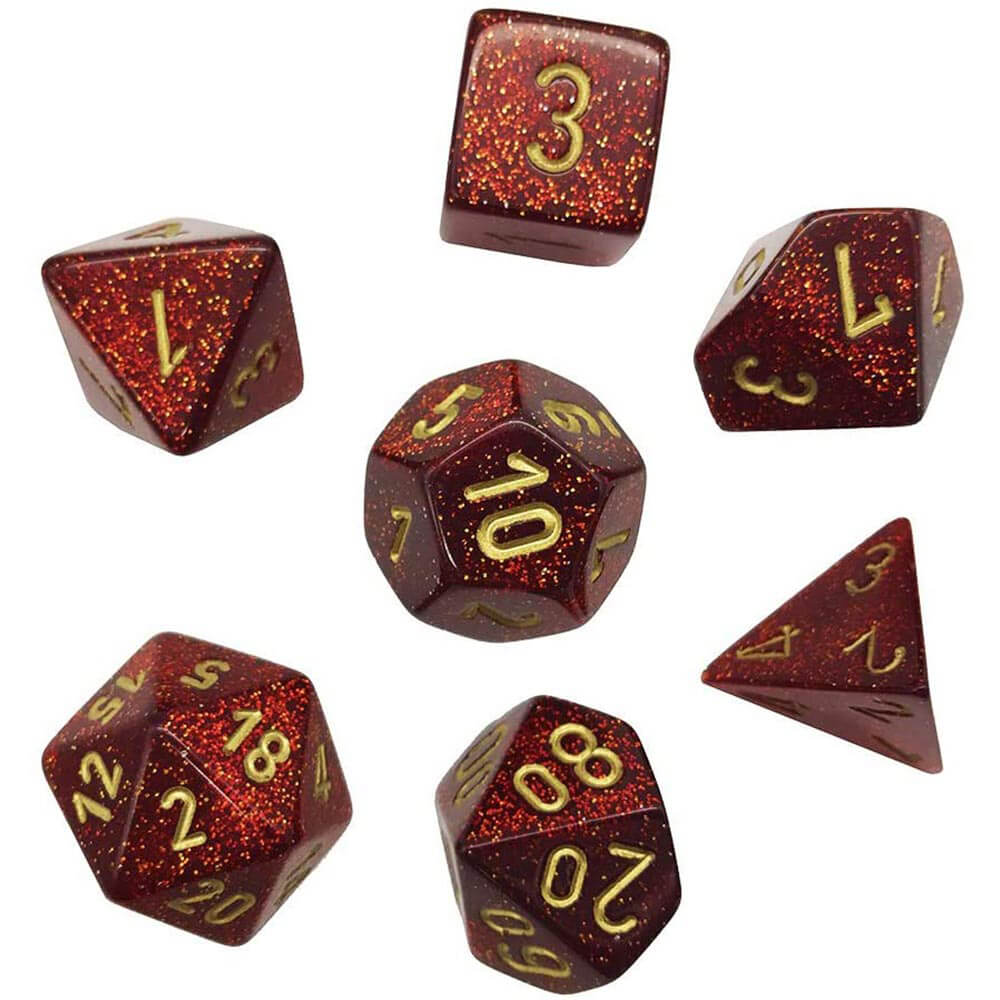 D7 Die Set Di Dice Glitter Polyédrique (7 dés)